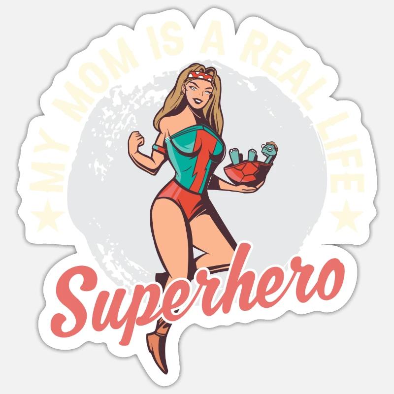 Meine Mutter Ist Eine Echte Superheldin Mami Mama Sticker Größe S (10 x 10 cm)