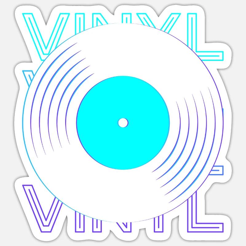 Disque vinyle Vinyle Record Player Phon Sticker taille S (10 x 10 cm)