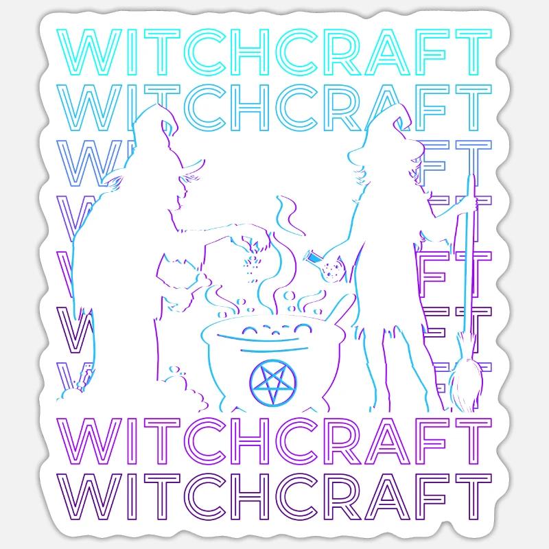 Witchcraft Retro - Sticker size S (10 x 10 cm) - white matte