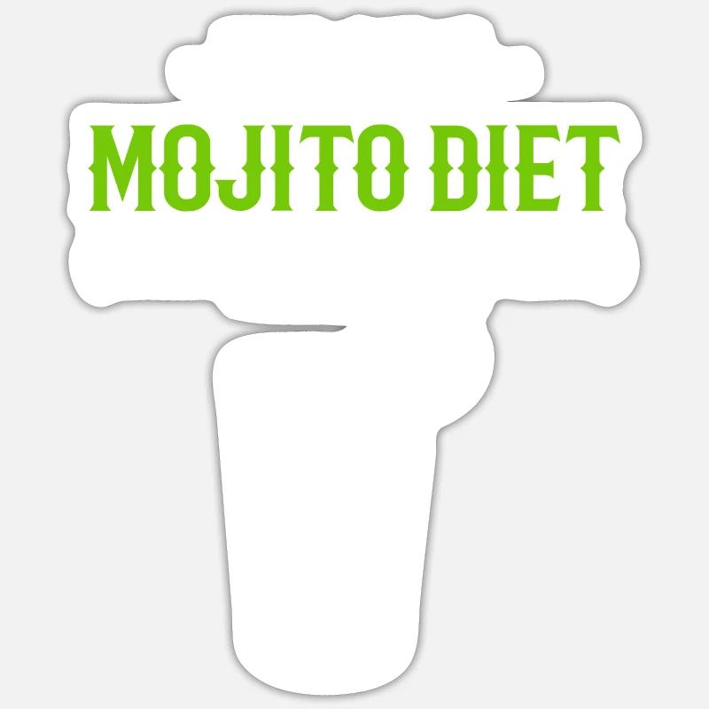 Mojito -Diät Starker Trinker Geschenk - Sticker Größe S (10 x 10 cm) - Mattweiß