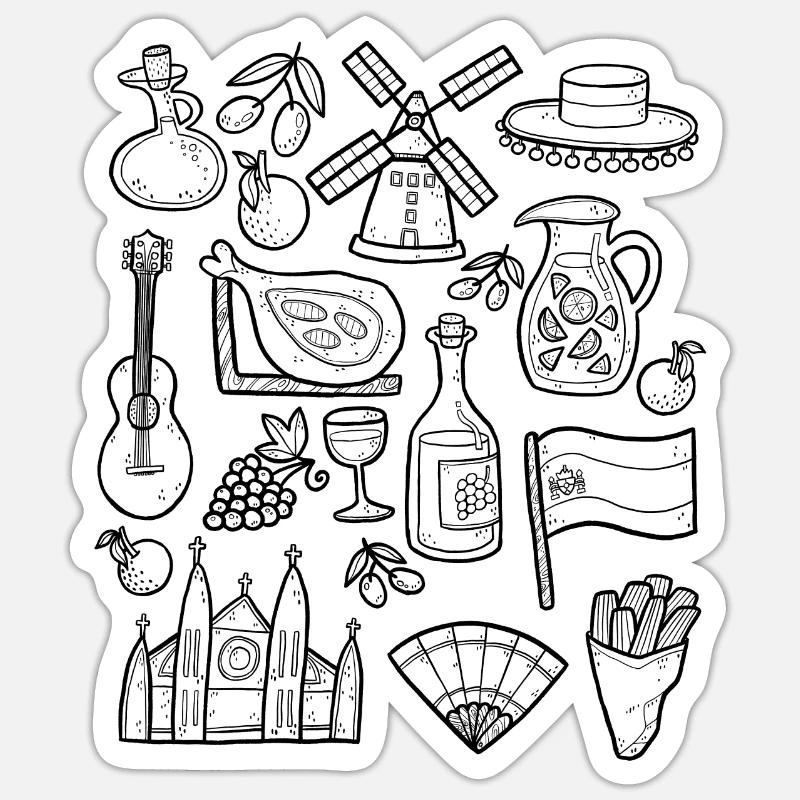 Espagne - Sticker taille S (10 x 10 cm) - blanc mat
