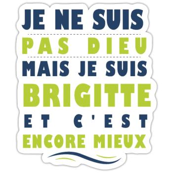 Cadeau femme pour brigitte - Sticker taille S (10 x 10 cm) - blanc mat - Devant