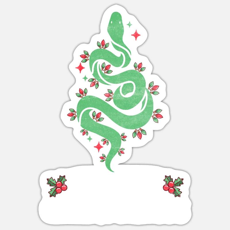 Christmas Snake Whisperer Python Reptile Serpent Sticker size S (10 x 10 cm)