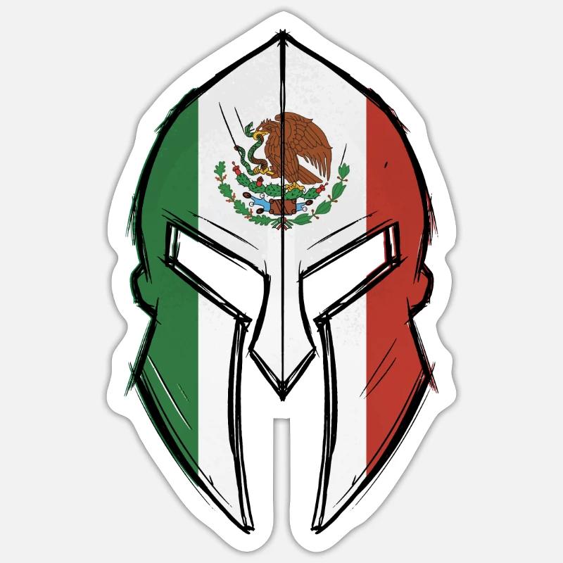 Drapeau chinois dans le casque du guerrier spartiate Sticker taille S (10 x 10 cm)