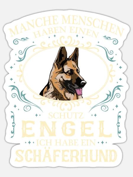 Deutscher Schäferhund Hund Hundehalter - Sticker Größe S (10 x 10 cm) - Mattweiß