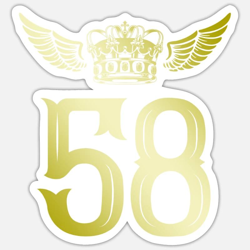58 Couronne numérique - Sticker taille S (10 x 10 cm) - blanc mat