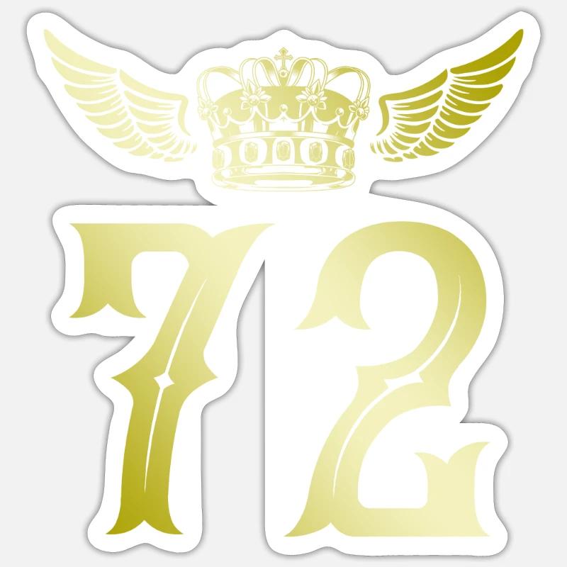72 Couronne numérique - Sticker taille S (10 x 10 cm) - blanc mat