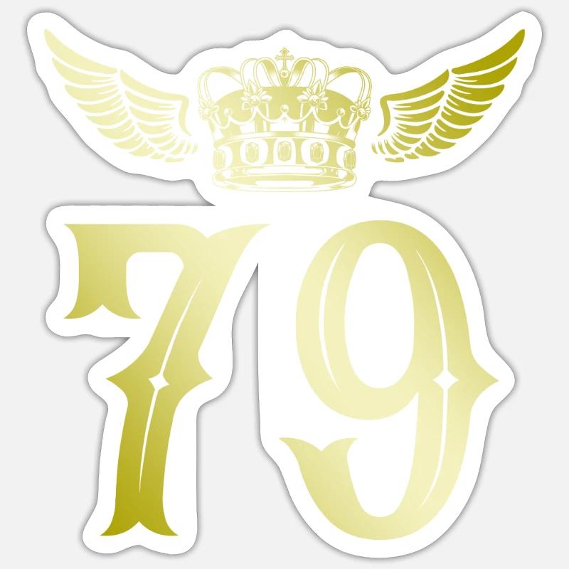79 Couronne numérique - Sticker taille S (10 x 10 cm) - blanc mat