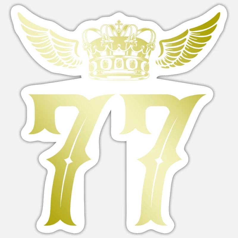 77 Couronne de numéros - Sticker taille S (10 x 10 cm) - blanc mat