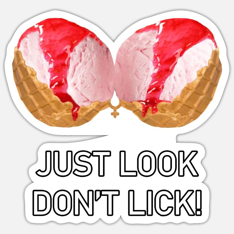 Boobs de crème glacée - Sticker taille S (10 x 10 cm) - blanc mat