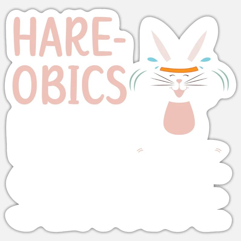 Hasen-obics Eier-sercise Aerobic Instruktor Kaninchen Sticker Größe S (10 x 10 cm)