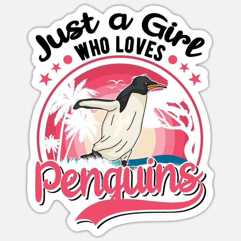 Pinguin Mädchen Penguin Sticker Größe S (10 x 10 cm)