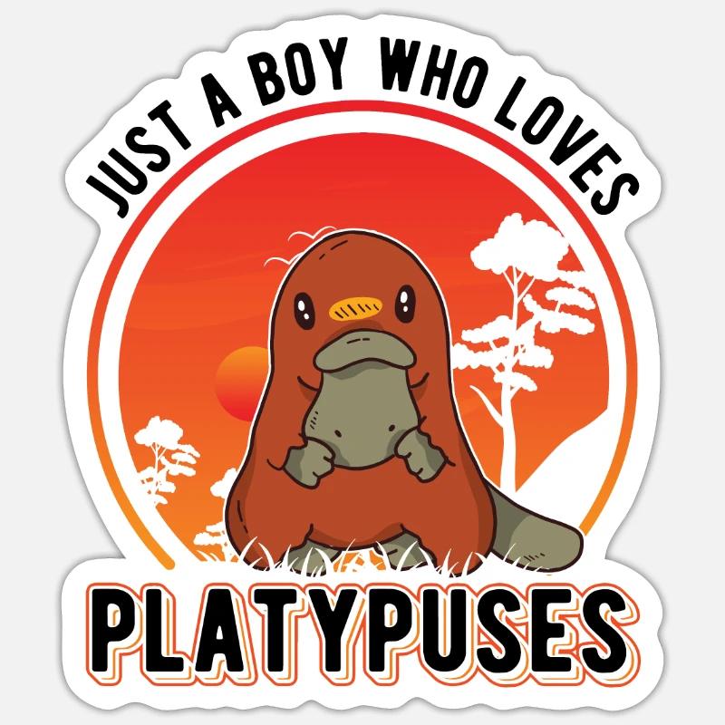 Schnabeltier Junge Platypus - Sticker Größe S (10 x 10 cm) - Mattweiß