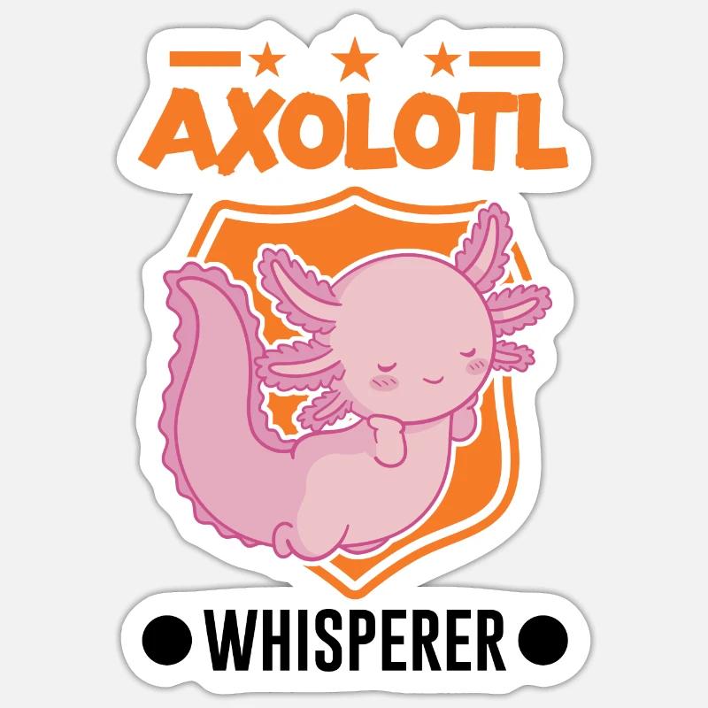 Axolotl Flüsterer Axolotl Whisperer - Sticker Größe S (10 x 10 cm) - Mattweiß