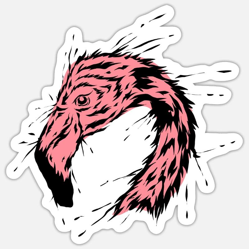 Flamingo - Sticker size S (10 x 10 cm) - white matte