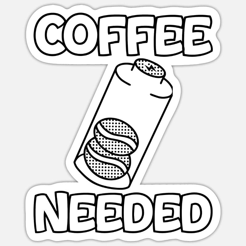 Café nécessaire 2 - Sticker taille S (10 x 10 cm) - blanc mat