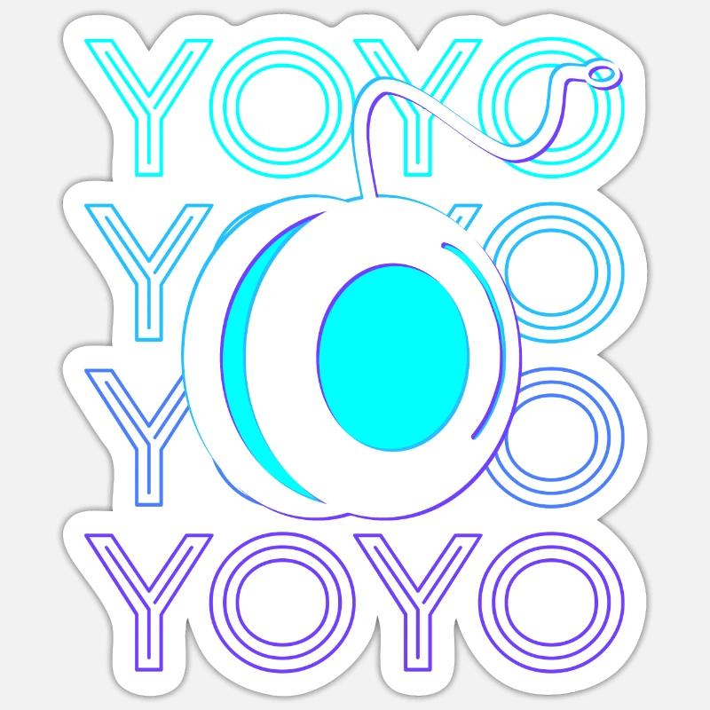 Yoyo Player Retro - Sticker size S (10 x 10 cm) - white matte