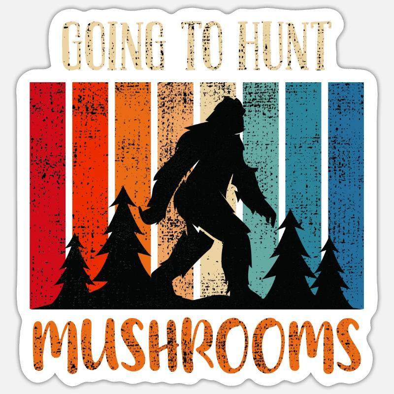 Chasser les champignons Cueilleur de champignons - Sticker taille S (10 x 10 cm) - blanc mat