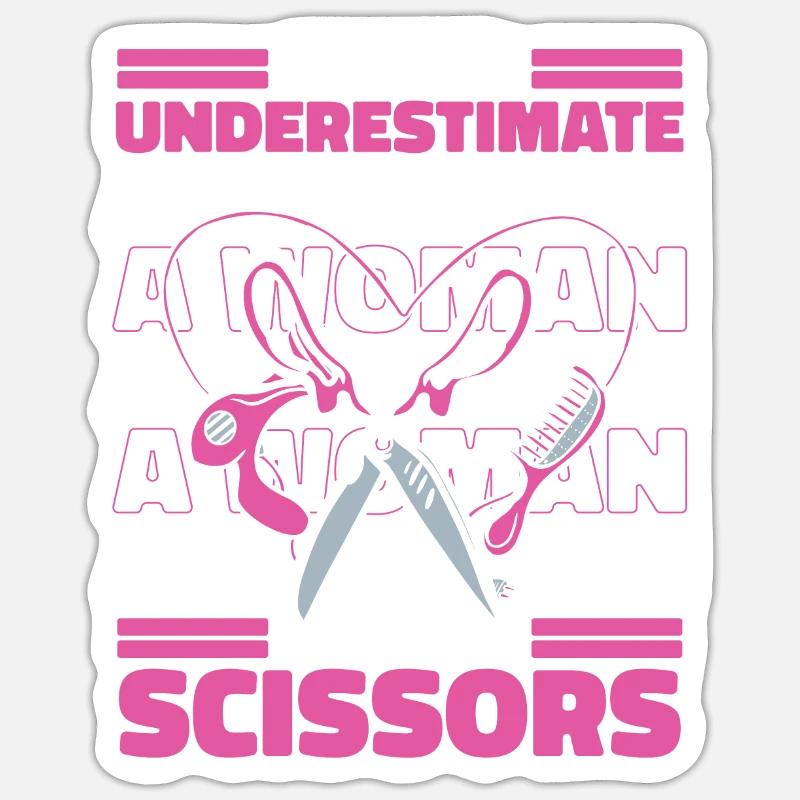 Coiffeur Coiffeur Coiffeur Profession Professionnelle - Sticker taille S (10 x 10 cm) - blanc mat