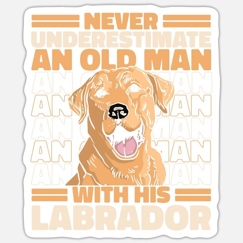 Chien Labrador - Sticker taille S (10 x 10 cm) - blanc mat