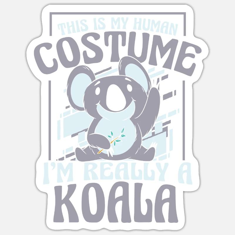Koala Koalas Koalabär Tier - Sticker Größe S (10 x 10 cm) - Mattweiß