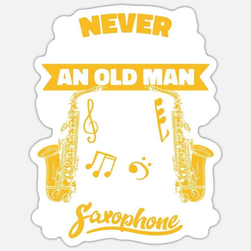 Saxophone Saxophone - Sticker taille S (10 x 10 cm) - blanc mat