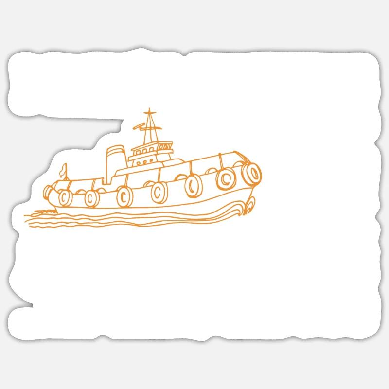 Remorqueur - Sticker taille S (10 x 10 cm) - blanc mat