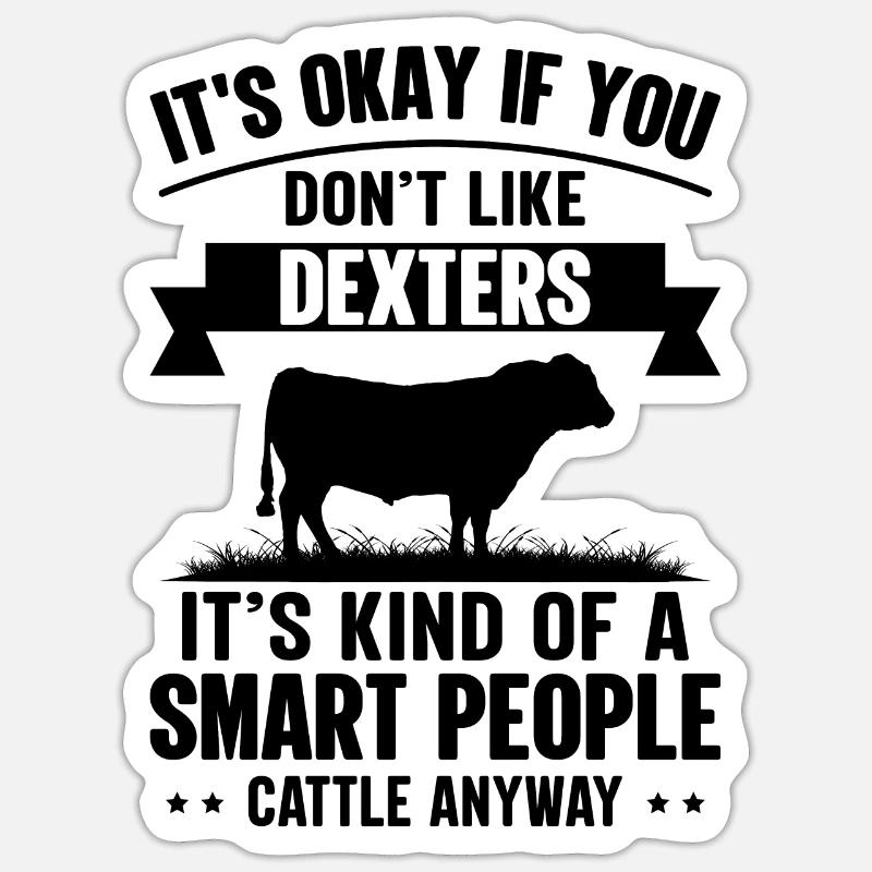 Smart People - Cow Dexters - Sticker size S (10 x 10 cm) - white matte