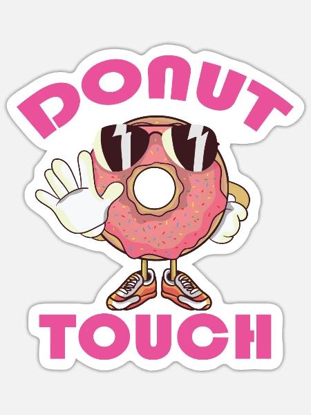 Kindertag Halloween Süßigkeiten Süßes Donut Touch - Sticker Größe S (10 x 10 cm) - Mattweiß