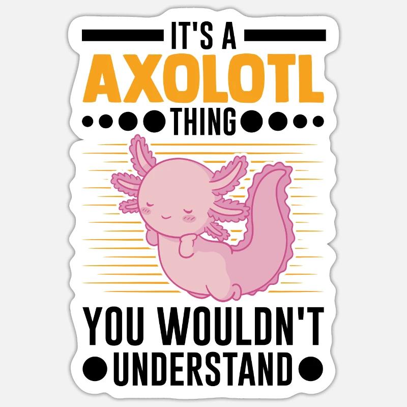 Axolotl Cadeau Queue Lurch - Sticker taille S (10 x 10 cm) - blanc mat