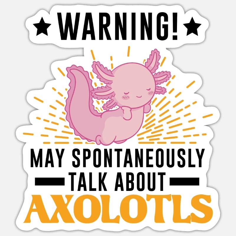 Axolotl Gift Tail Lurch - Sticker size S (10 x 10 cm) - white matte