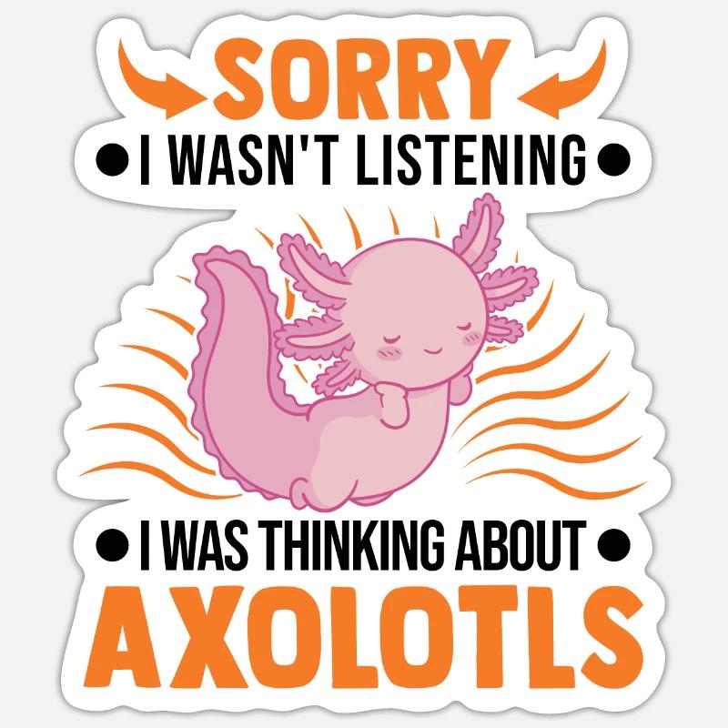 Axolotl Gift Tail Lurch Axolotl - Sticker taille S (10 x 10 cm) - blanc mat