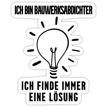Bauwerksabdichter Beruf Ausbildung - Sticker Größe S (10 x 10 cm) - Mattweiß - Vorne