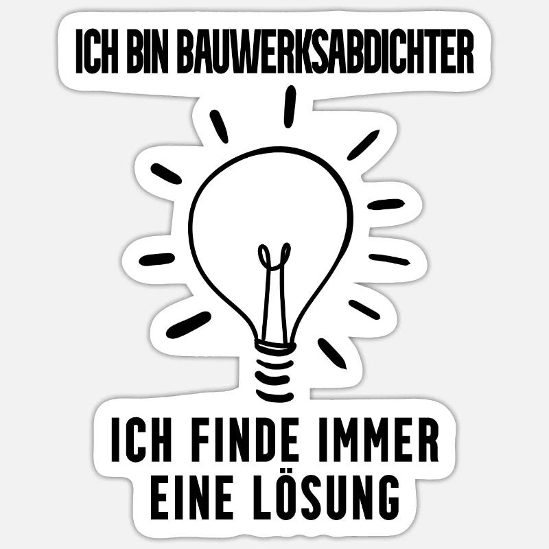 Bauwerksabdichter Beruf Ausbildung - Sticker Größe S (10 x 10 cm) - Mattweiß