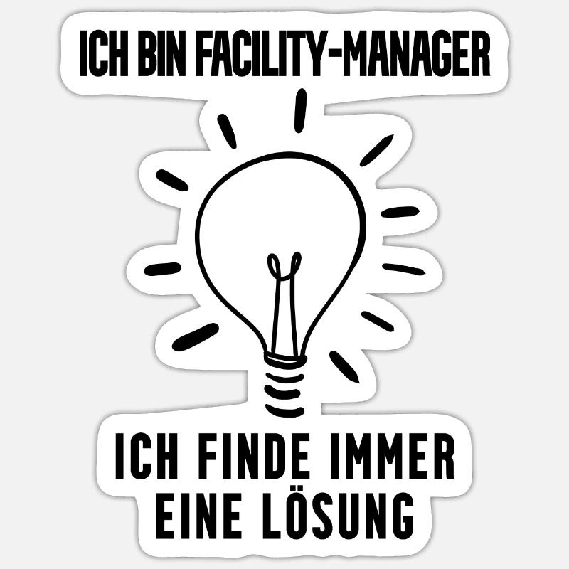 facility manager Beruf Ausbildung - Sticker Größe S (10 x 10 cm) - Mattweiß