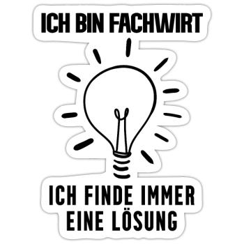 Fachwirt Beruf Ausbildung - Sticker Größe S (10 x 10 cm) - Mattweiß - Vorne