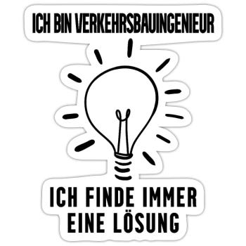 Verkehrsbauingenieur Beruf Ausbildung - Sticker Größe S (10 x 10 cm) - Mattweiß - Vorne