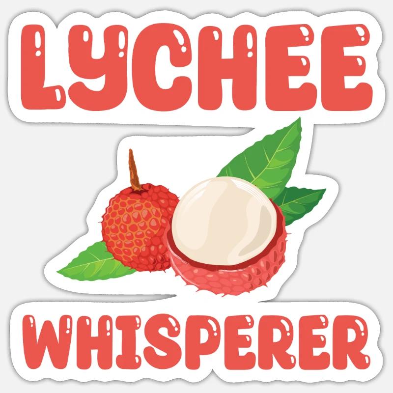Lychee Whisperer - Sticker size S (10 x 10 cm) - white matte