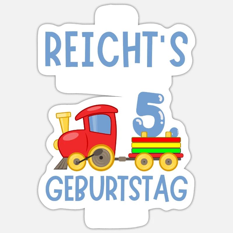 5. Geburtstag Geburtstagsgeschenk mit Eisenbahn Sticker Größe S (10 x 10 cm)