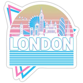 London City Skyline Cityscape Retro - Sticker size S (10 x 10 cm) - white matte - Front