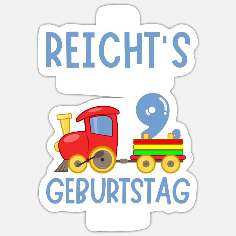 9. Geburtstag Geburtstagsgeschenk mit Eisenbahn Sticker Größe S (10 x 10 cm)