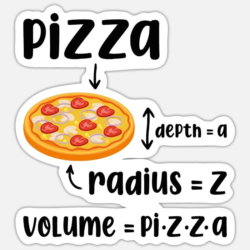Volume Drôle De Pizza - Sticker taille S (10 x 10 cm) - blanc mat