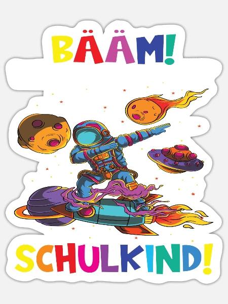 Bääm! Ich Bin Jetzt Schulkind Einschulung - Sticker Größe S (10 x 10 cm) - Mattweiß