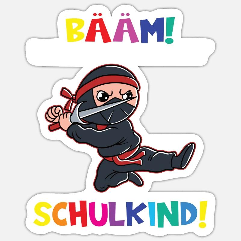 Bääm! Ich Bin Jetzt Schulkind Einschulung - Sticker Größe S (10 x 10 cm) - Mattweiß