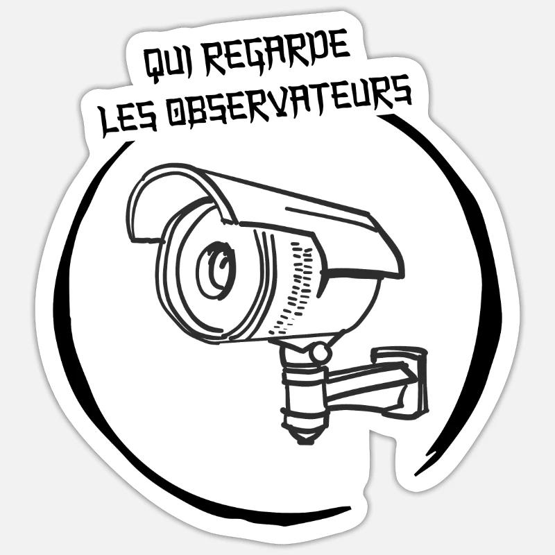Observer, Regarder, Agir... - Sticker taille S (10 x 10 cm) - blanc mat