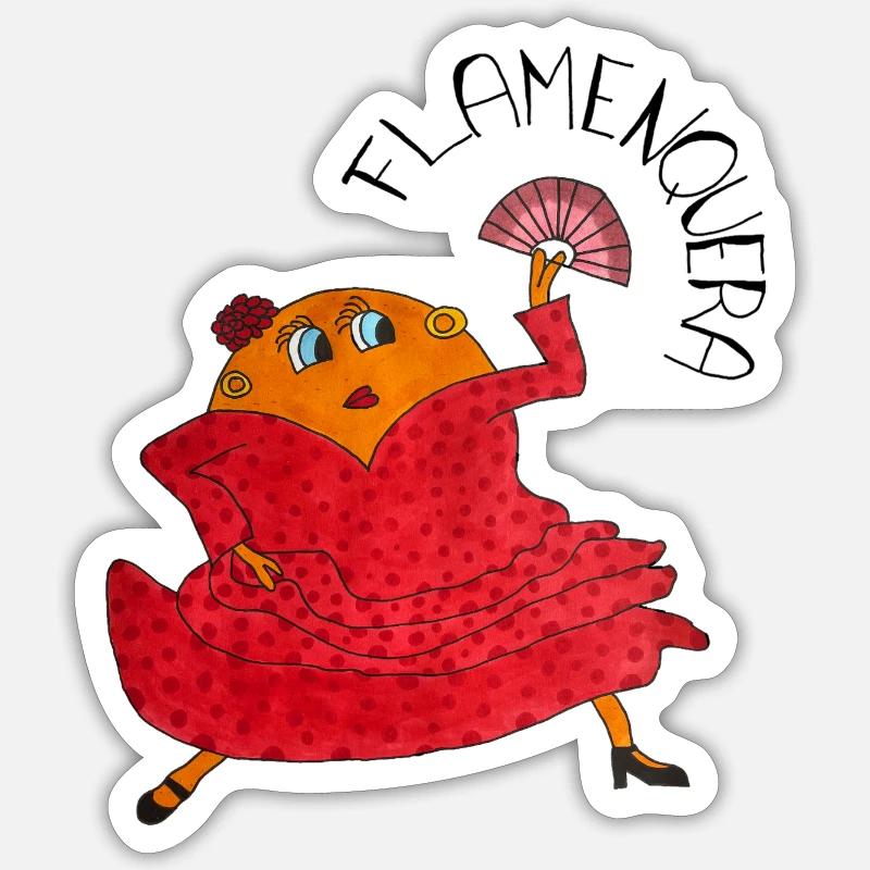 Flamenquera - Sticker taille S (10 x 10 cm) - blanc mat
