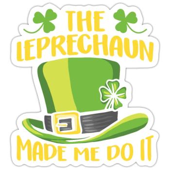 The leprechaun forced me to do so Ire Leprechaun - Sticker size S (10 x 10 cm) - white matte - Front