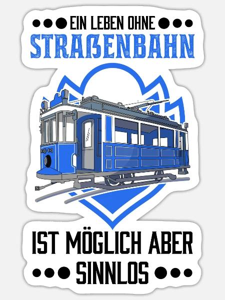 Straßenbahn Geschenk Straßenbahnfahrer Tram S-Bahn - Sticker Größe S (10 x 10 cm) - Mattweiß
