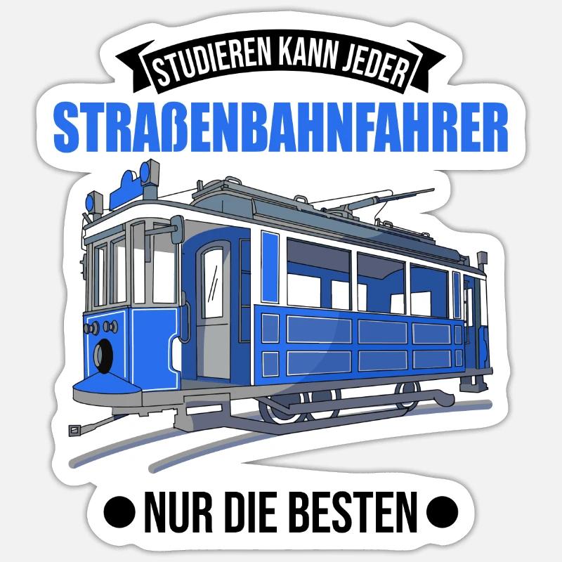 Straßenbahn Geschenk Straßenbahnfahrer Tram S-Bahn - Sticker Größe S (10 x 10 cm) - Mattweiß