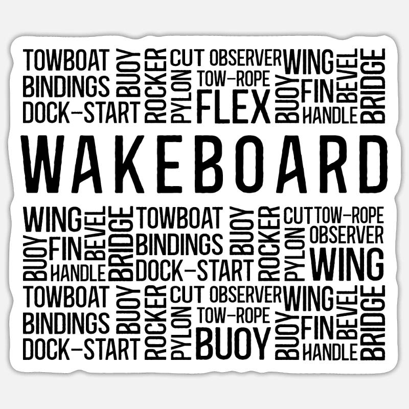 Wakeboard Wakeboarder Wakeboarding Geschenkidee - Sticker Größe S (10 x 10 cm) - Mattweiß